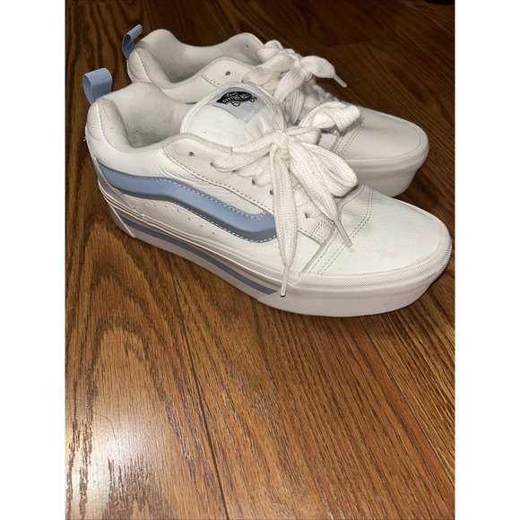 VANS Knu Stack Platform Lift Shoes Periwinkle White Shoes Unisex W 10 M 8.5 - Picture 6 of 9